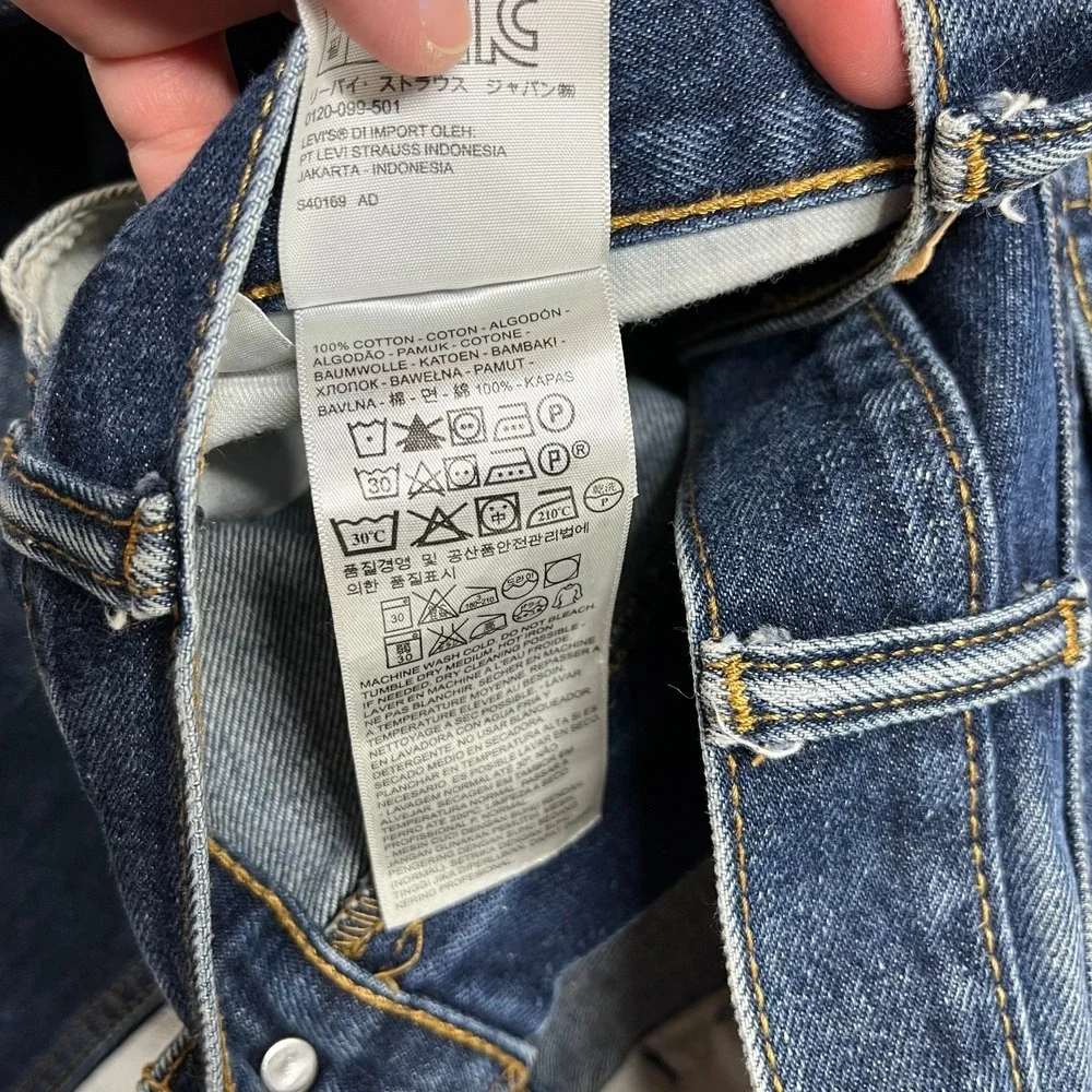 Levi's 505 Jeans Men's Blue Denim High Rise Relaxed Straight Fit Zip Fly - 40x28